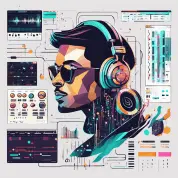 AI in music production - Modern music studio with AI-powered tools